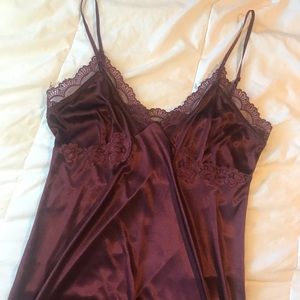 Lace Detailed Silky Slip Dress